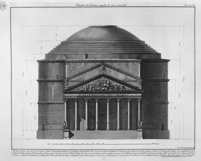 Prospetto del Panteon supplito de suoi ornamenti door Francesco Piranesi